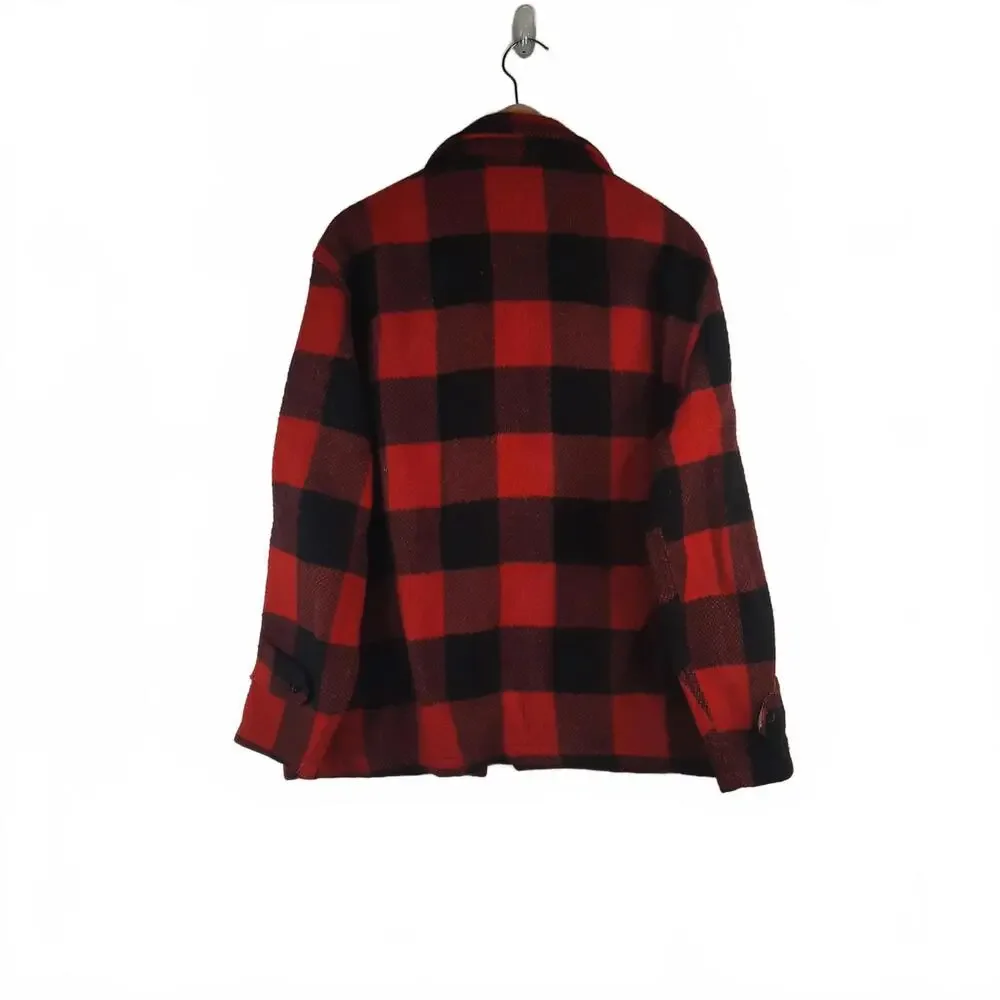 VTG 100% Wool Buffalo Plaid Work‎ Chore Coat Men's M Union Made